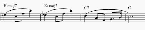 Simplified score sheet music of Daedalus' theme